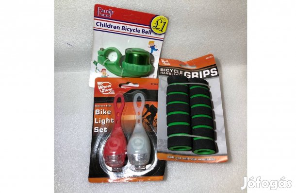 Bicikli Kerékpár első hátsó lámpa + csengő + kormánymarkolat készlet