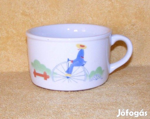 Biciklis porcelán bögre