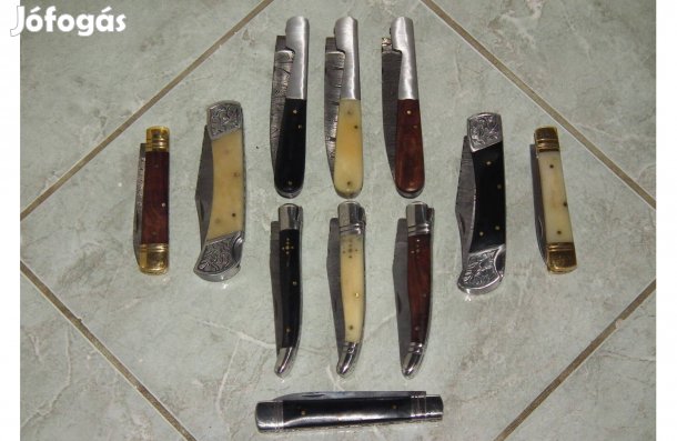 Bicska zsebkés kés damaszk acél vagy szénacél 1095 különböző méretek