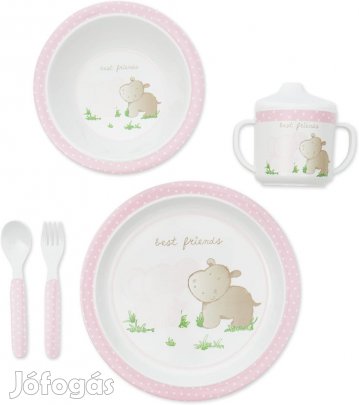 Bieco 5db-os gyermek étkészlet- víziló, OUTLET termék
