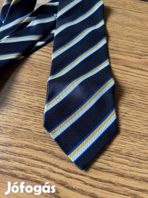 Bigotti Exclusive csíkos nyakkendő tengerészkék/arany/fehér