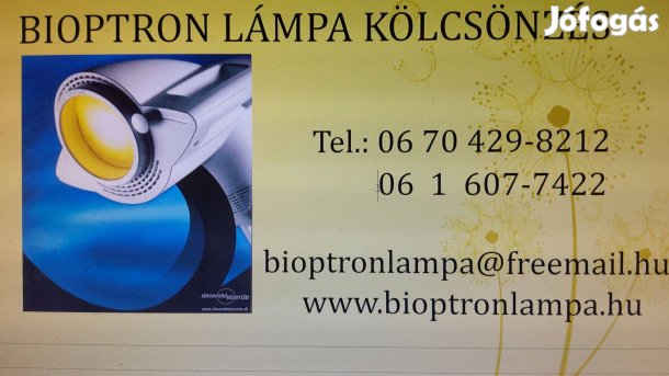 Bioptron lámpa kölcsönző 06 70 429-8212