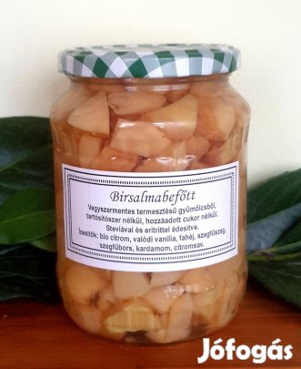 Birsalma befőtt, vegyszermentes, cukor és tartósító nélkül, 7 dl, nagy