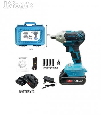 Bisutime dupla lítium akkumulátoros csavarozó ütvecsavarozó 520Nm