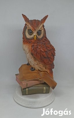 Biszkvit porcelán Bagoly márvány-gránit talpazat!