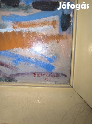 Bizse János olajfestmény, szignált, 1975