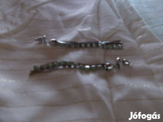 Bizsu fülbevaló, zöld