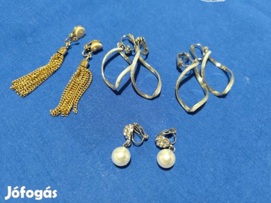 Bizsú fülbevalók, klipszes