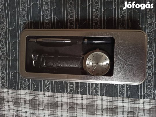 Black-Ice karóra és toll fémdobozos szettben Új