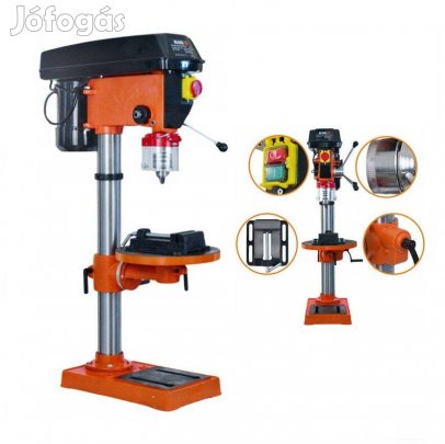 Black nagy állványos oszlopos asztali fúrógép satuval 2750W / 16mm