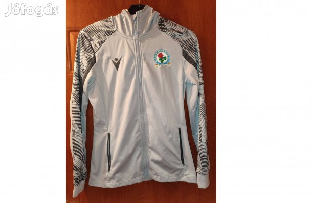 Blackburn Rovers eredeti Macron szürke kapucnis cipzáras felső (M)