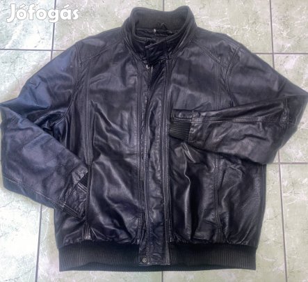Blue Harbour (leather) L belül steppelt állónyakú passzés bőrdzseki 