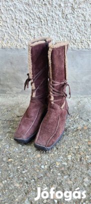 Blue Motion bélelt kávébarna velúr msz női bőrcsizma 40-es lábra