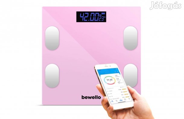 Bluetooth Okos Üveg nagyméretű LCD kijelző személymérleg max 180kg