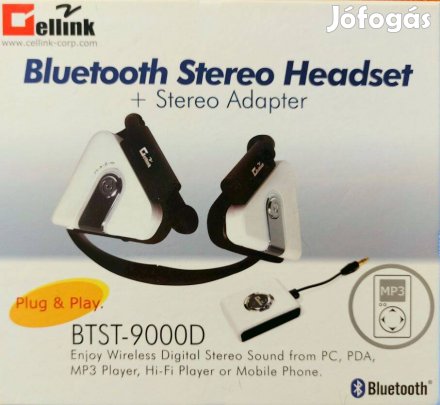 Bluetooth Sztereó Vezeték Nélküli Headset + BT jack adapter