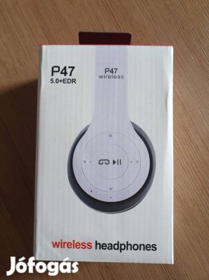 Bluetooth fülhallgató P47, fehér