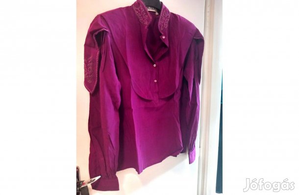 Blúz alkalomra, lila, arany színű hímzéssel, eladó