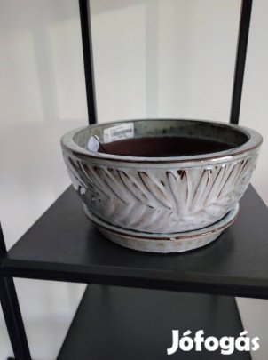 Bocage prémium kerámia kaspó / tál alátéttel 26 cm, új