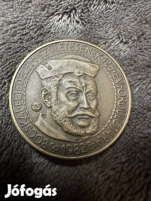 Bocskai Fejedelem Jelzett Bronz Emlék Érem