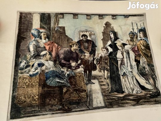 Bod László rézkarc ny.: 'Zrínyi Ilona a vizsgálóbíró előtt'