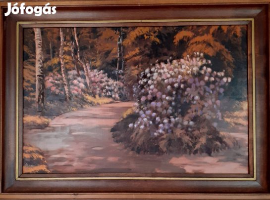 Bodor Miklós (1925 - 2010 ) zsűrizett festménye, Jeli hangulat