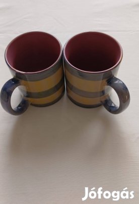 Bögre Kerámia csíkos bögre szett kávés teás