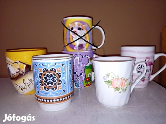 Bögre nyuszi flamingó teás kávés nem használt, konzervnyitó csavaros