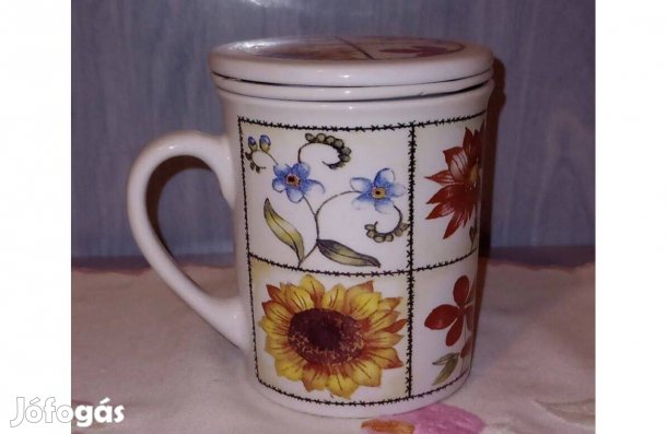 Bögre szett: bögre, szűrő, + tető gyűjteményből 1950,-Ft