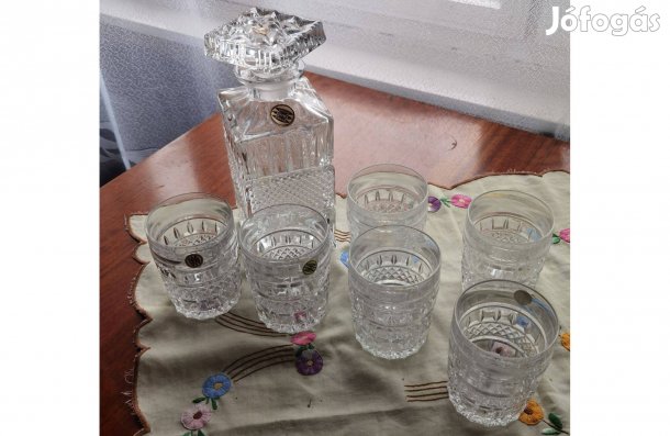 Bohemia Cristal Brittany Whisky kirstály készlet, 7 darabos