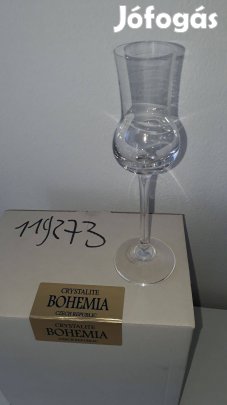 Bohemia Crystalite talpas pálinkás pohár 70ml, 6 db, új!