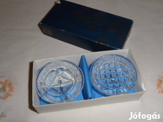 Bohemia kristály mini hamutartó, hamutál ( 2 db. )