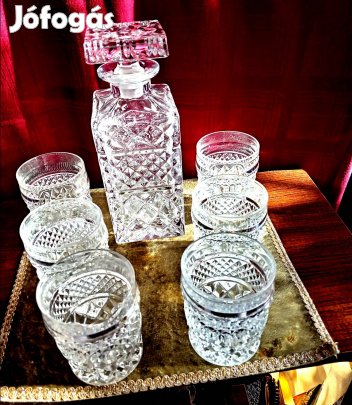 Bohemia ólomkristály whiskys készlet 60-as évekből 