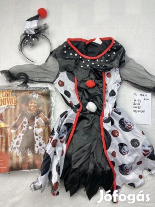 Bohóc jelmez, halloween jelmez, lány bohóc jelmez DK1