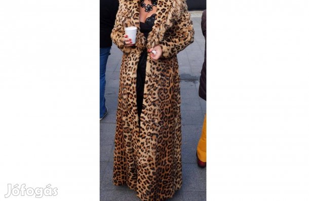 Bokáig érő egyedi leopárdmintás valódi nyúlszőr bunda