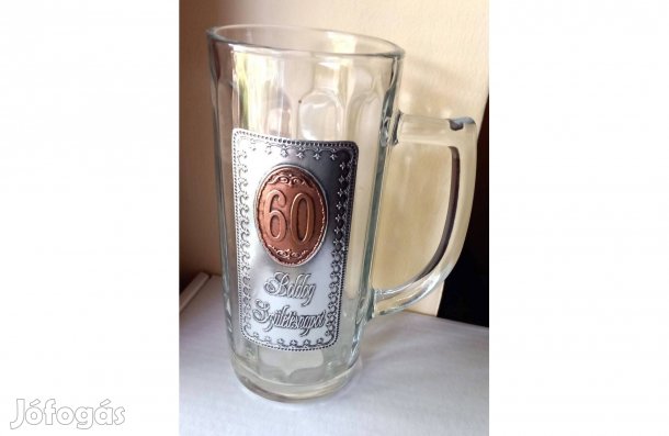 Boldog születésnapot! 60. - születésnapi söröskorsó, pohár, üveg