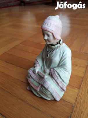 Bólogató fejű régi porcelán figura