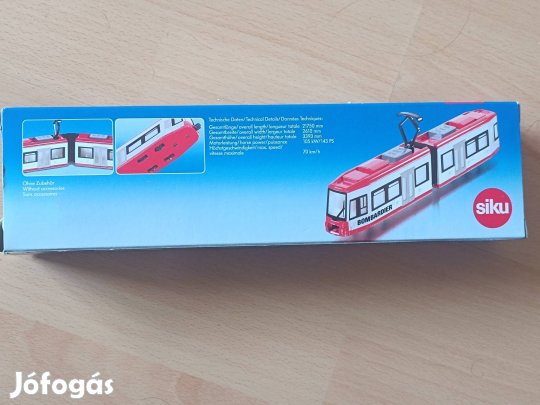 Bombardier 1:87 arányú fém villamos játék 