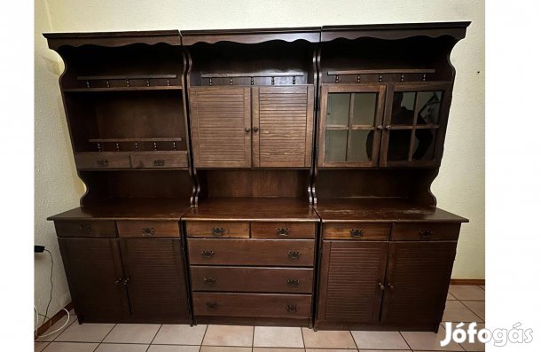 Bonanza tálaló szekrénysor asztallal, 6 székkel