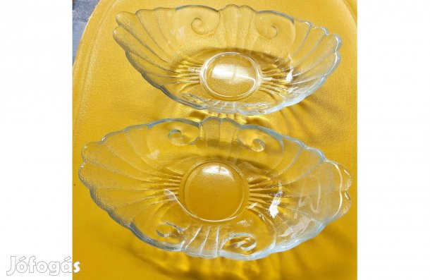 Bonbonos, cukorkás kínáló tál, üveg, különleges, 1150 Ft /2 db