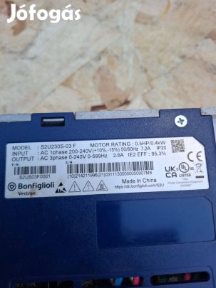 Bonfiglioli S2U frekvenciaváltó