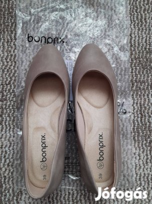 Bonprix alkalmi bézs 39-es cipő új
