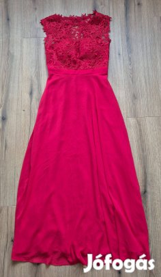 Bonprix maxi ruha csipkével piros ruha menyecske ruha esküvői ruha A