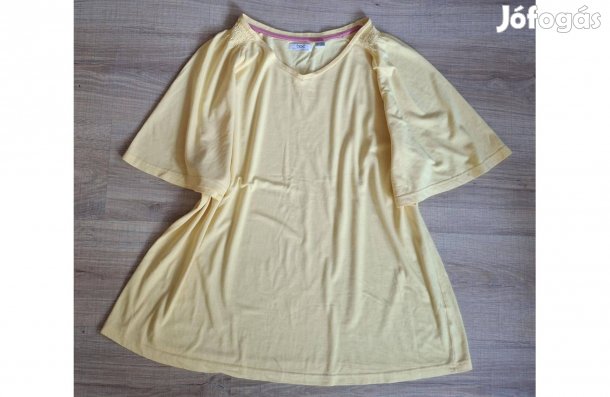 Bonprix pasztell sárga pamut póló, 48-as méret