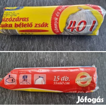 Bontatlan 15 db-os 40 literes szemetes / kuka bélelő húzózáras zsák