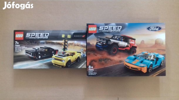 Bontatlan LEGO Speed Champions 75893 Dodge + 76905 Ford GT utánvét Fox