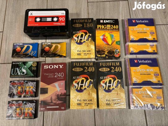 Bontatlan Sony Maxell TDK Audio Video CD Kazetta pakk