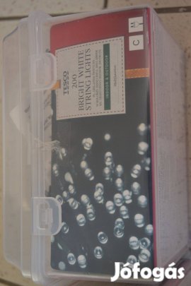 Bontatlan új! 15 méter Kül- és beltéri 200 Led fényfűzér hideg fehér