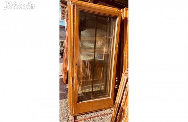 Bontott, használt, hőszigetelt, fa terasz vagy erkély ajtó 100 x 220