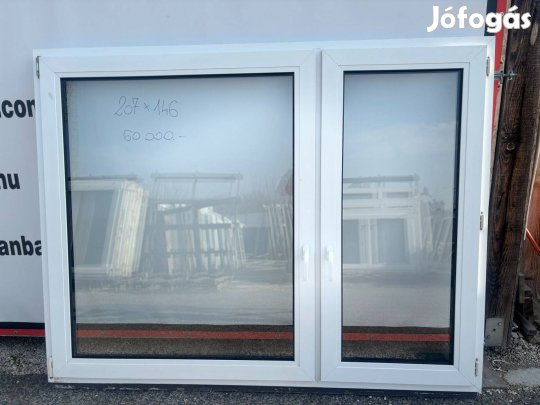 Bontott, használt, hőszigetelt, műanyag, tokosztott kétszárnyú 200x150