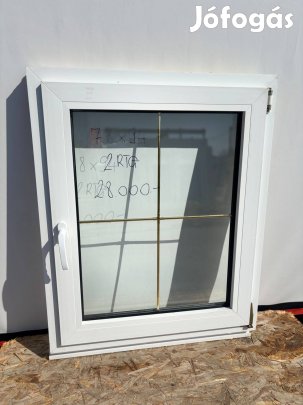 Bontott, használt hőszigetelt ablak arany osztással 80 x 90